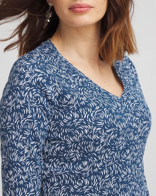 Printed Pima 3/4 Sleeve Tee - image 4